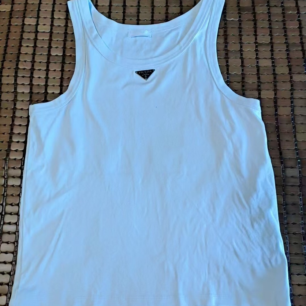 Prada Classic White Sleeveless Top